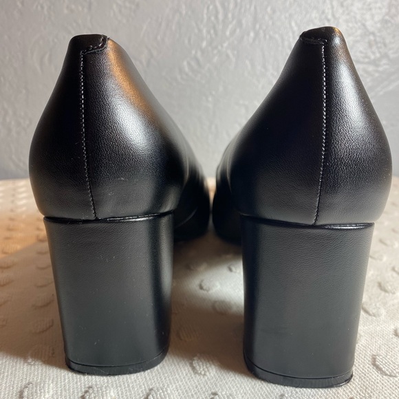 Calvin Klein Almond Toe Pump with Silver and Patent Leather Detail - Picture 3 of 16